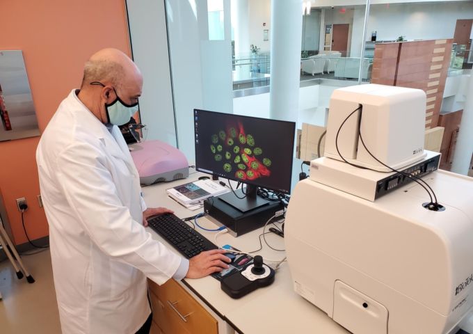 Robert W. Sobol, Ph.D., conducts research at the Mitchell Cancer Institute.