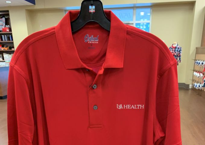 USA Health polo red rotated